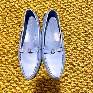 Tod’s sky blue loafers